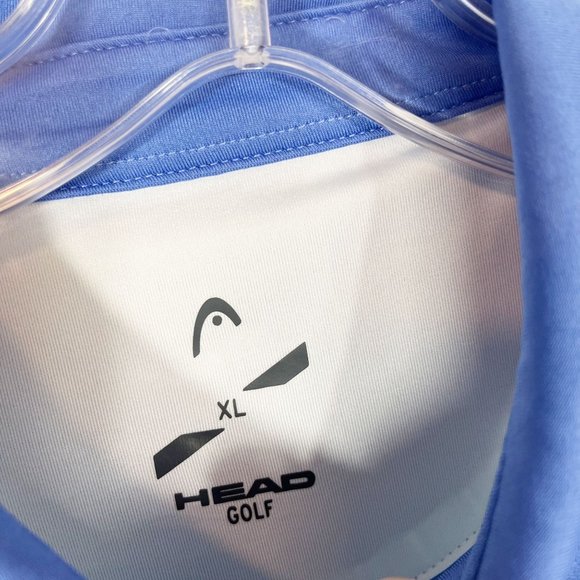 NEW Head Golf Blue Golf Cart Novelty Print Polo Shirt Polyester Spandex Size XL - Picture 5 of 8